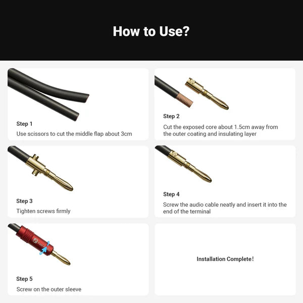 Fosi Audio Gold Plated Banana Plugs
