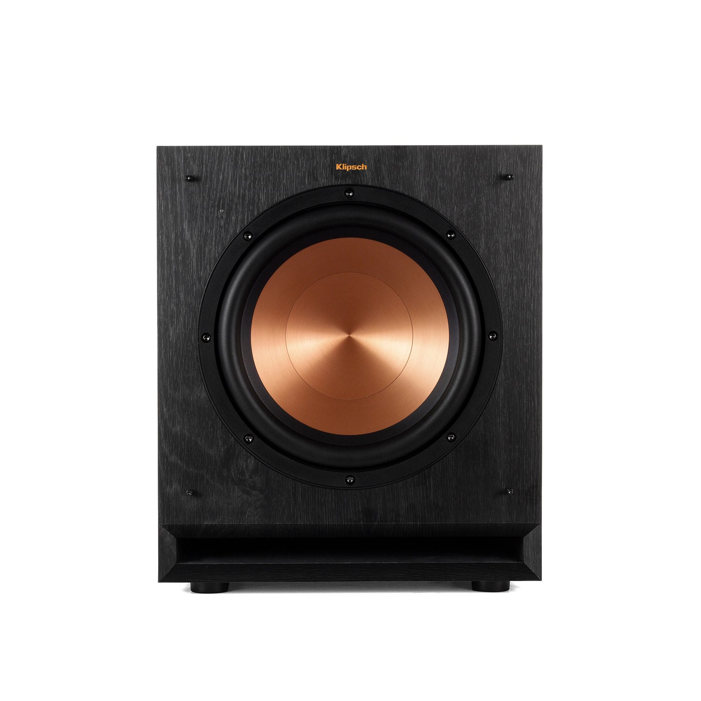Klipsch SPL-100 subwoofer front view showing 10-inch Cerametallic woofer