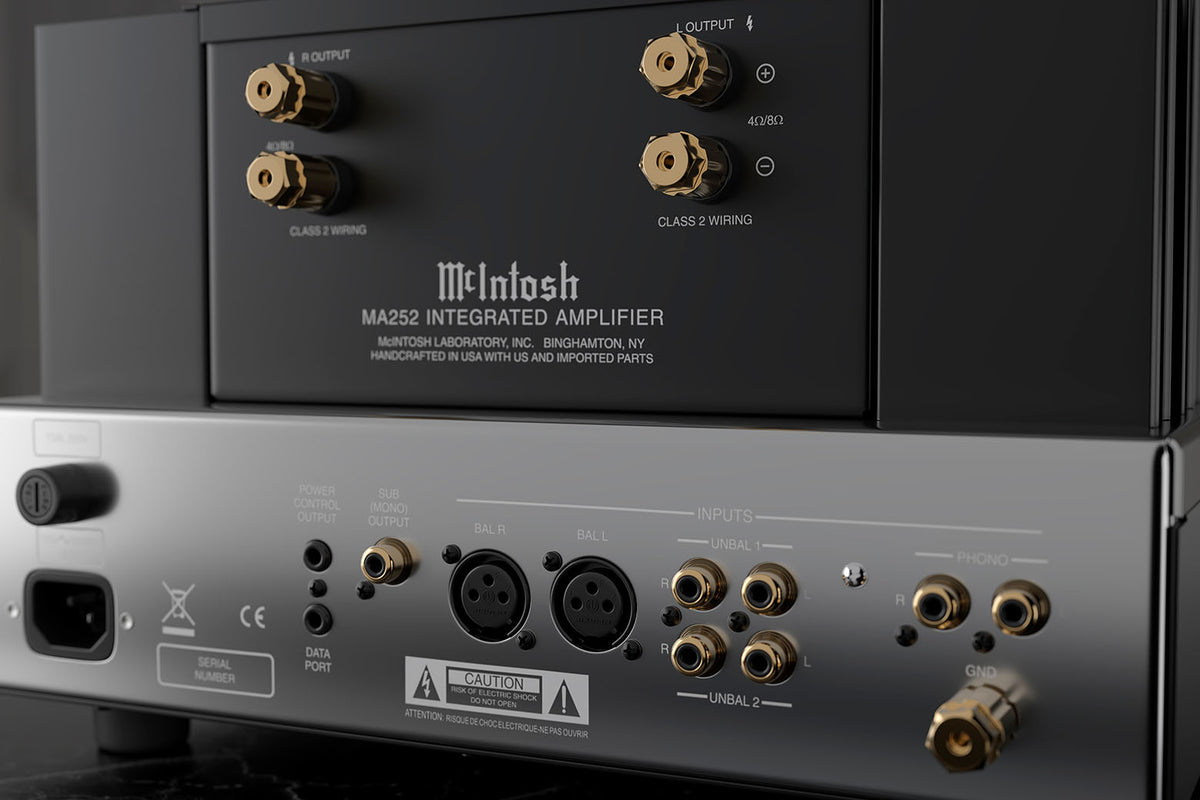 McIntosh MA252 Hybrid Integrated Amplifier, rear view