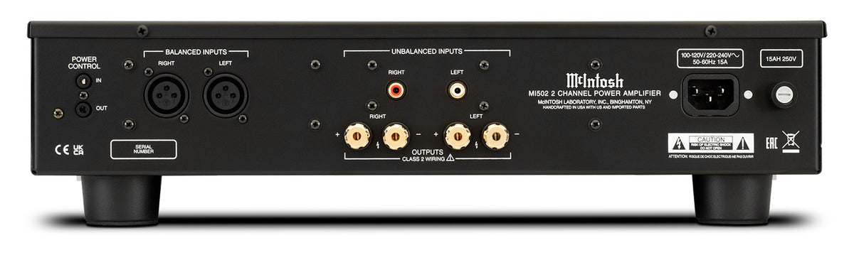 McIntosh MI502 Stereo Power Amplifier, rear view