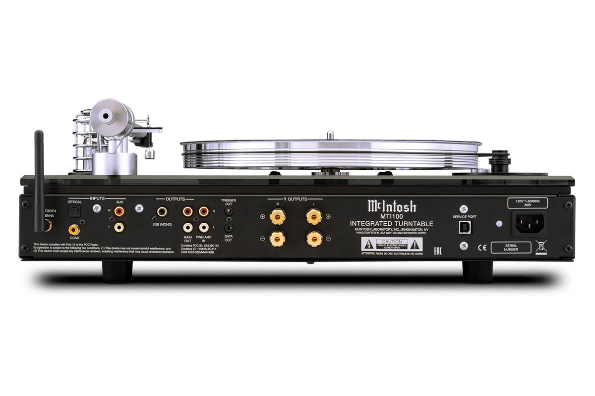 McIntosh MTI100 Integrated Turntable, rear view
