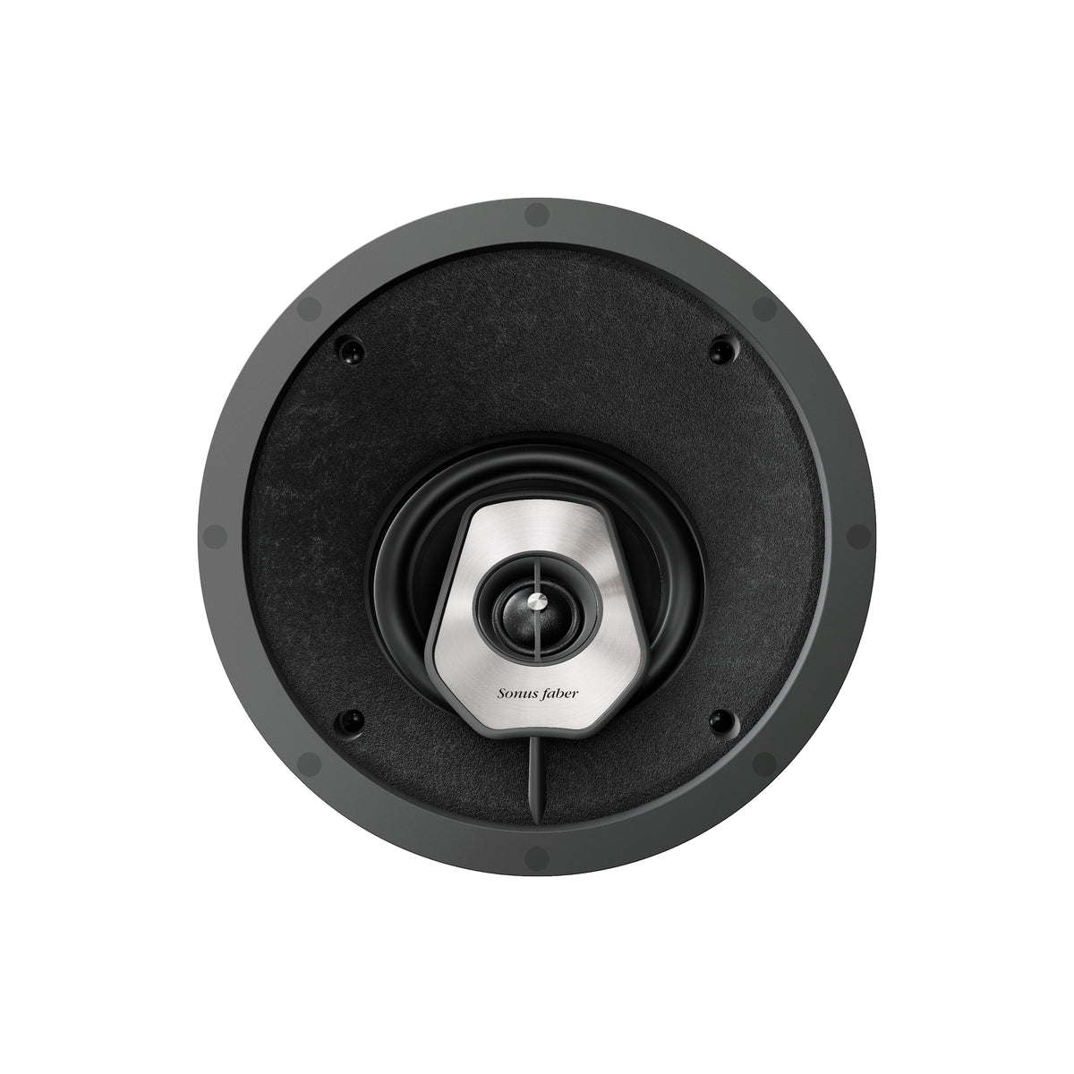A front view of the Sonus faber PC-562P custom installation 2-way point in-ceiling speaker from the Palladio collection.