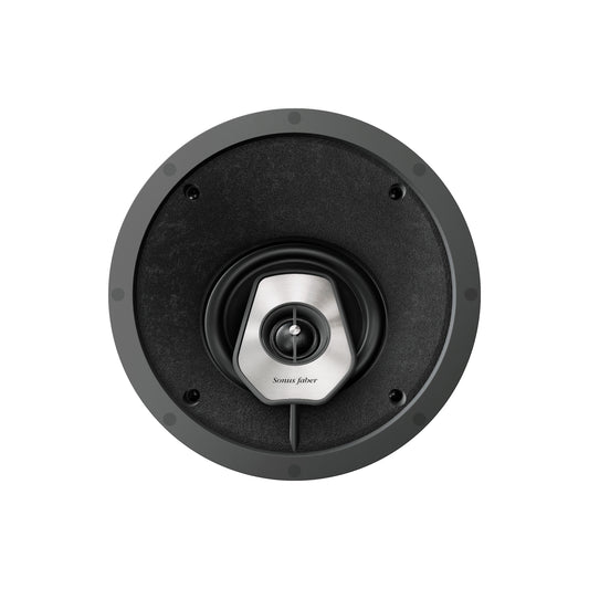 A front view of the Sonus faber PC-562P custom installation 2-way point in-ceiling speaker from the Palladio collection.