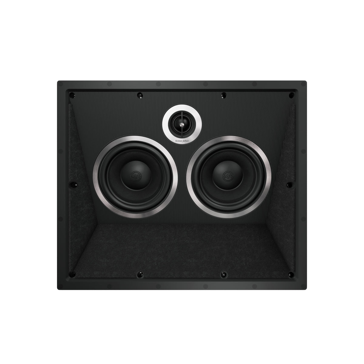 A front view of the Sonus faber PC-563P custom installation 2-way point in-wall speaker from the Palladio collection.