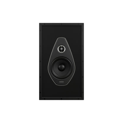 A front view of the Sonus faber PW-662 custom installation 2-way in-wall speaker from the Palladio collection in black without the grille