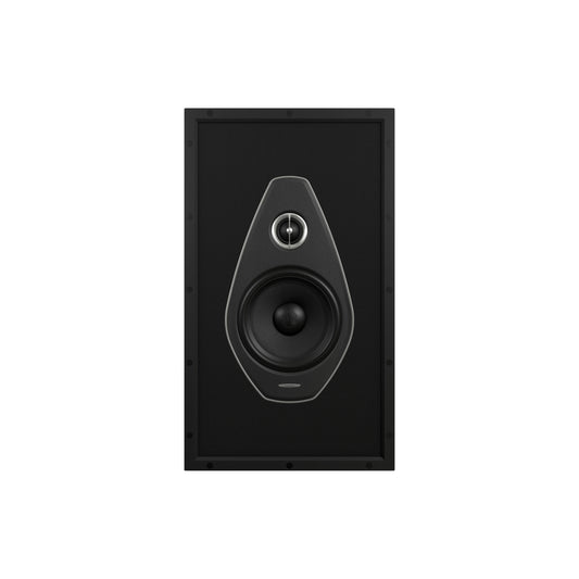A front view of the Sonus faber PW-662 custom installation 2-way in-wall speaker from the Palladio collection in black without the grille