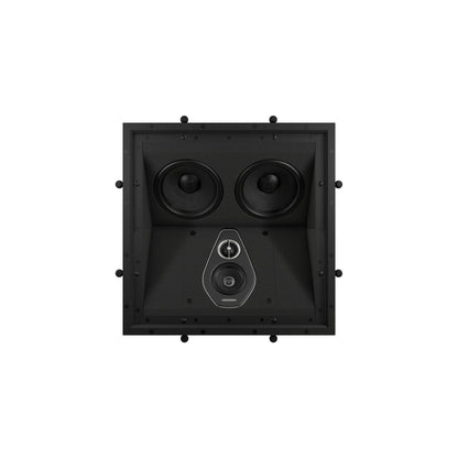 The Sonus faber PC-664P 3-way in-ceiling system unveiled without the grille, revealing intricate details.