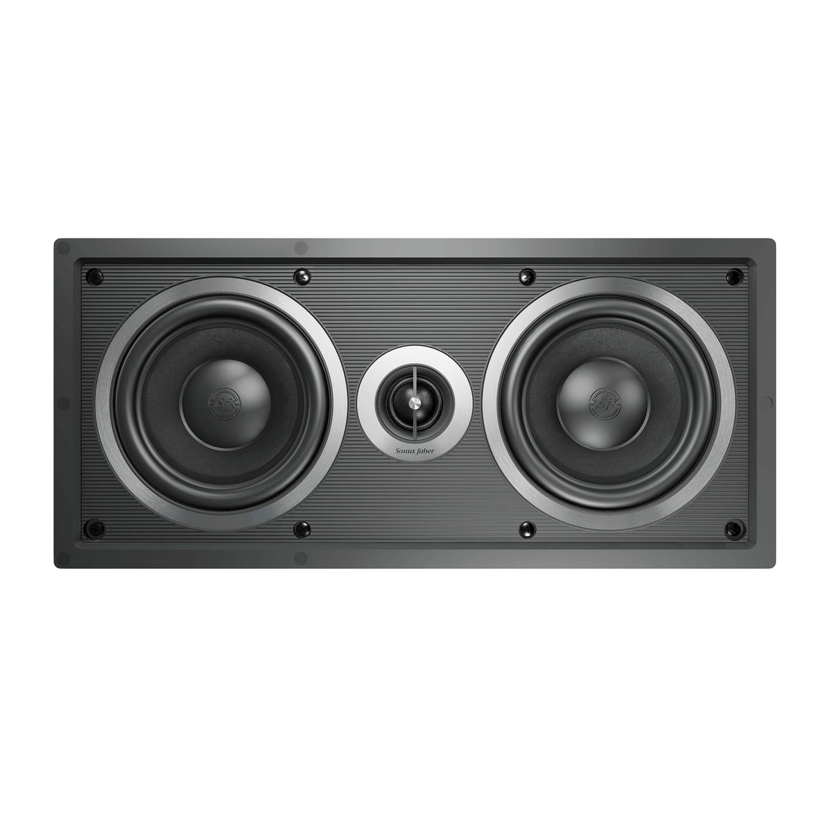 Sonus faber PL-563: Without the grille, revealing intricate details for a closer look at the speaker's design.