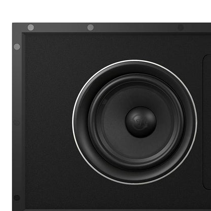 Close-up of the Sonus faber PL-664: 3-way left/right/center in-wall speaker without the grille, showcasing detailed design elements.