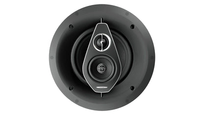 Close-up of the Sonus faber PC-683 3-way in-ceiling speaker system without the grille, showcasing intricate details.