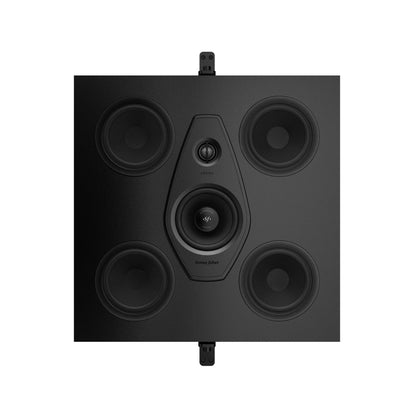 Close-up of the Sonus faber Arena 10 3-way in-wall/in-ceiling speaker's optional square magnetic grille, designed for component protection.