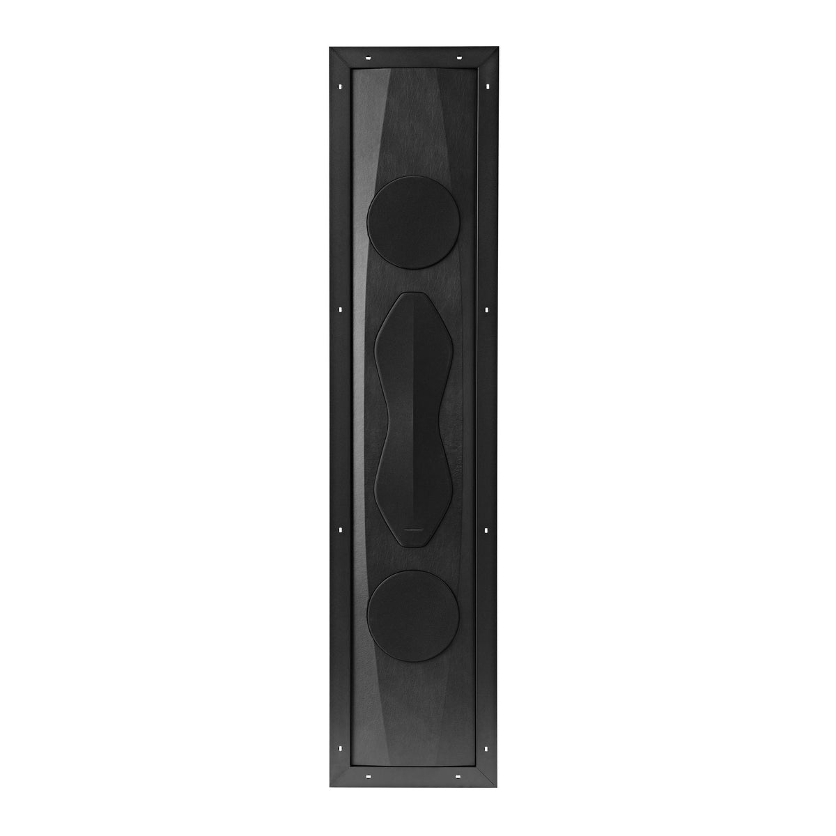 Sonus faber Arena 30 4-way in-wall speaker in black, featuring the optional grille for component protection.