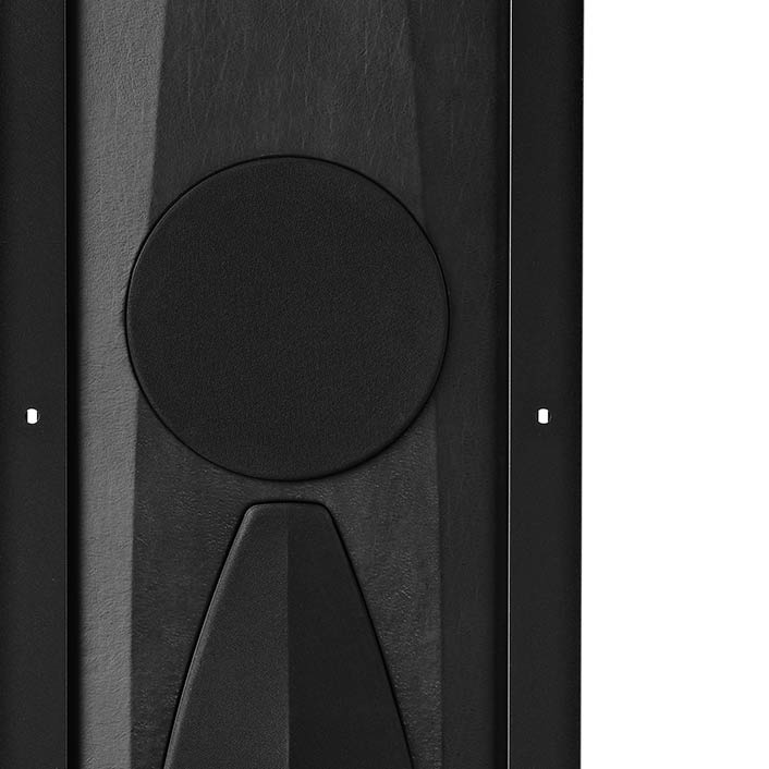 Close-up of the Sonus faber Arena 20 3.5-way in-wall speaker without the optional grille, highlighting its clean Italian design.