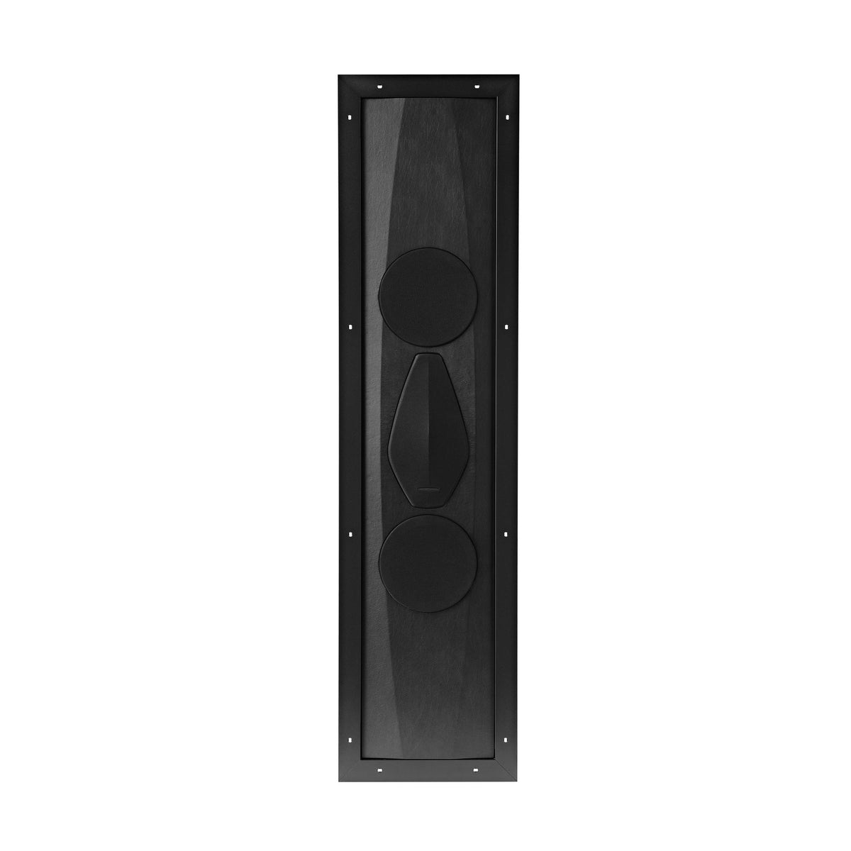 Sonus faber Arena 20 3.5-way in-wall speaker displayed with an optional square magnetic grille, crafted for protection.