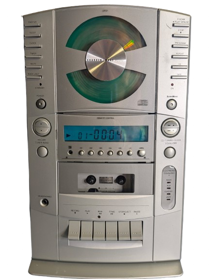 Y2K Refurbished Sharper Image Vertical Cassette & CD Player (Dead Gen A/V)