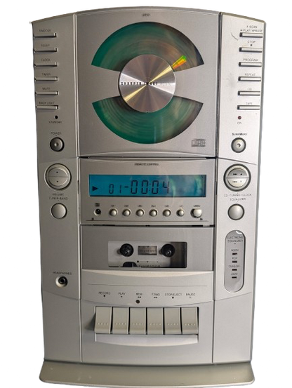 Y2K Refurbished Sharper Image Vertical Cassette & CD Player (Dead Gen A/V)