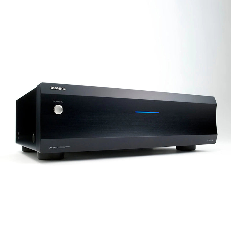 Integra ADM-20.4 2-channel power amplifier, front right angle