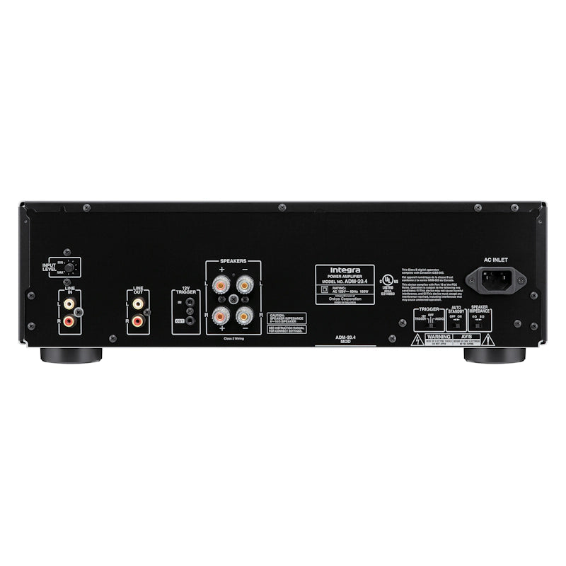 Integra ADM-20.4 power amplifier, rear panel connections