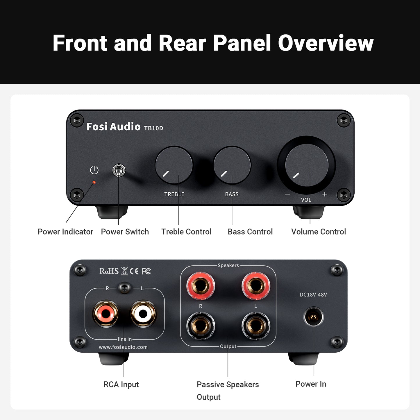 Fosi Audio TB10D - Balanced Stereo Amplifier