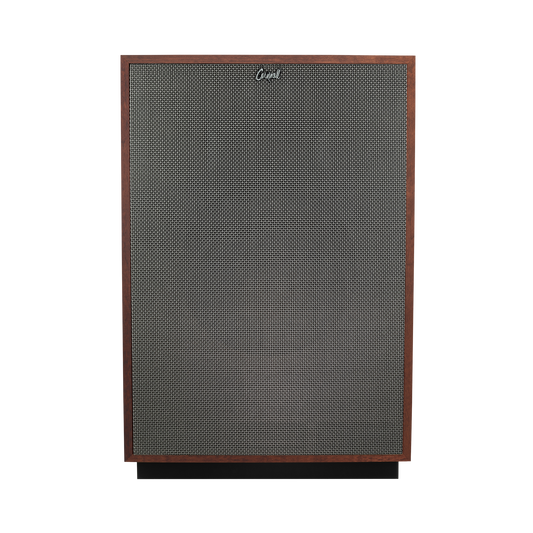 Klipsch Cornwall IV in American Auburn, front view with grille