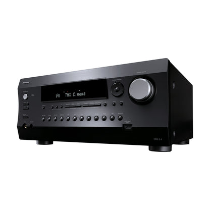 Integra DRX-5.4 AV receiver in black, front-left angle