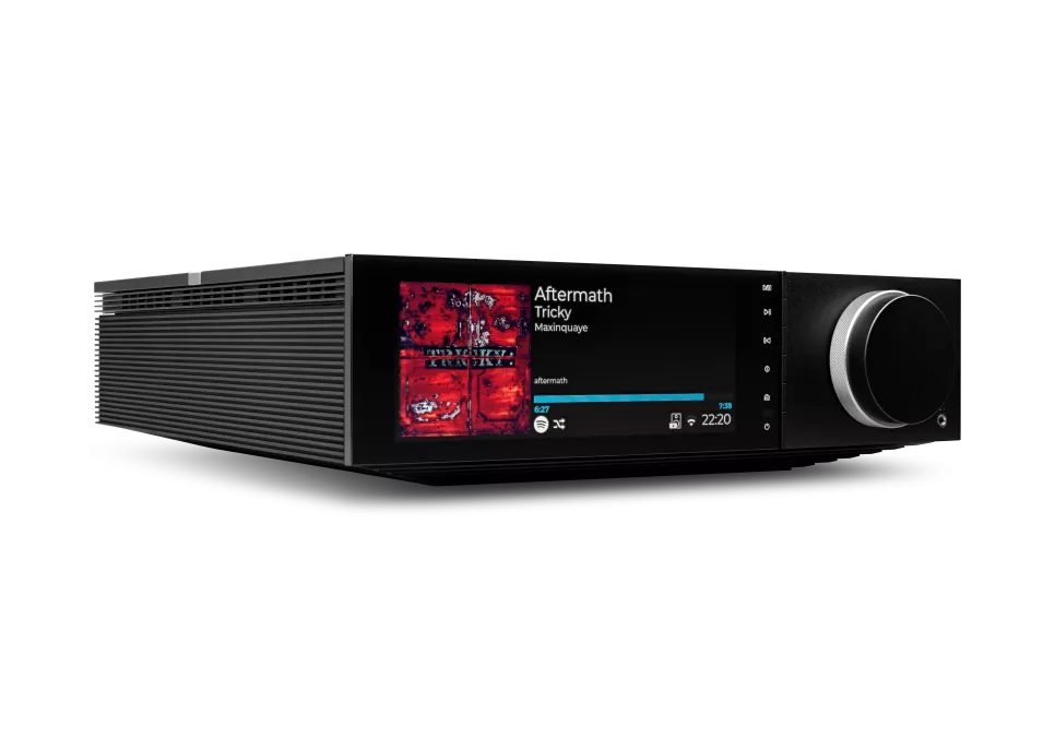 Cambridge Audio Evo 150 SE with black side panels, angled front view