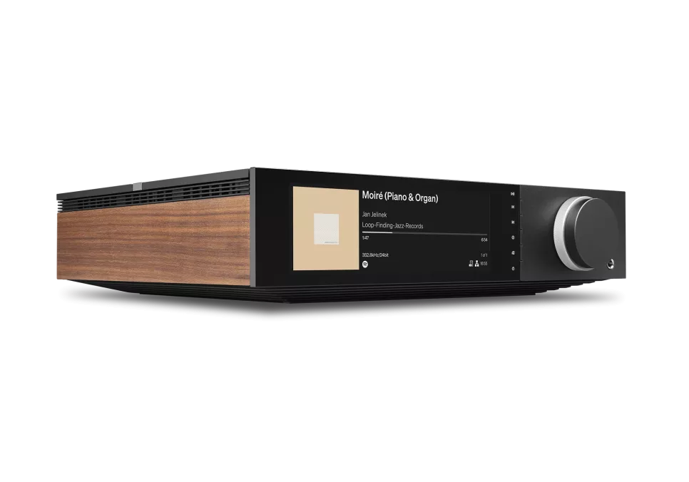 Cambridge Audio Evo 300 in black, angled front view
