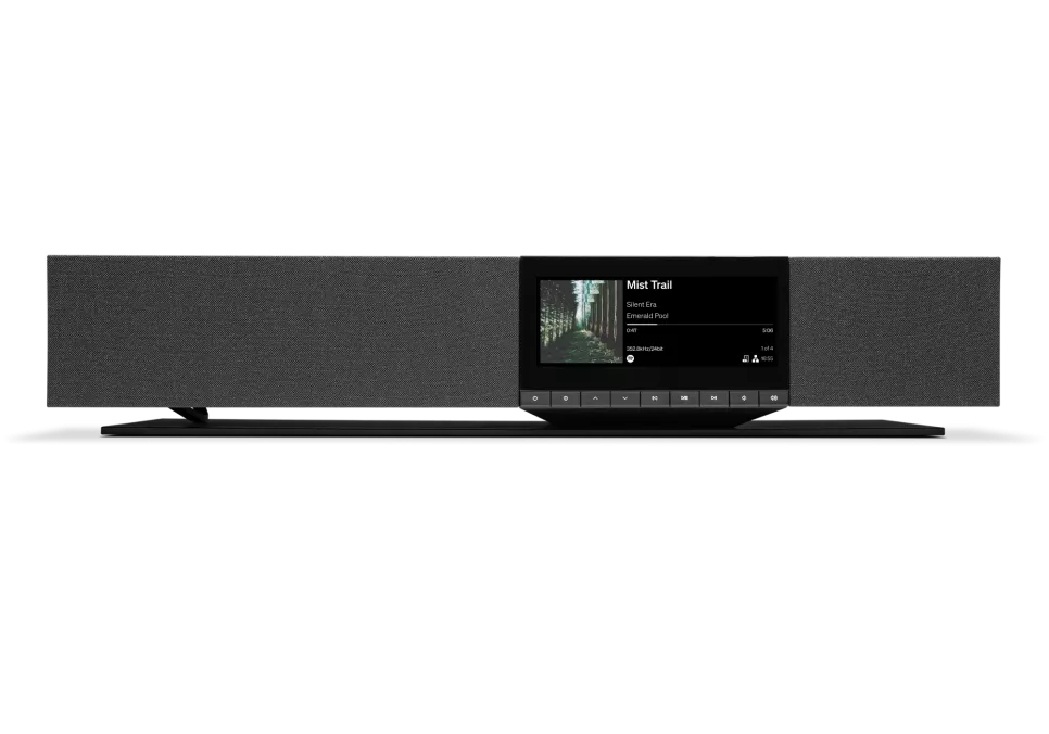 Cambridge Audio Evo One in Midnight, angled view showing driver array