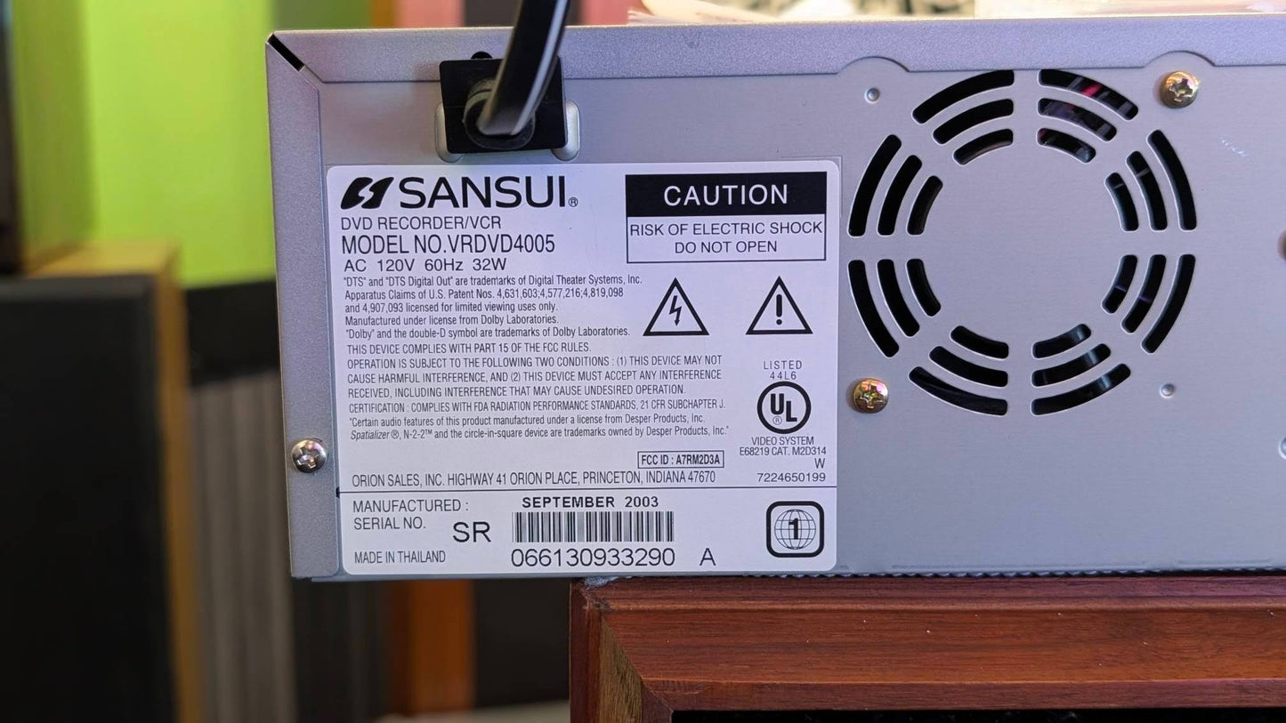 Sansui VRDVD4006 VCR/DVD Recorder Combo