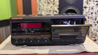 SoundDesign 3827BLK Cassette Alarm Clock Radio (1989)