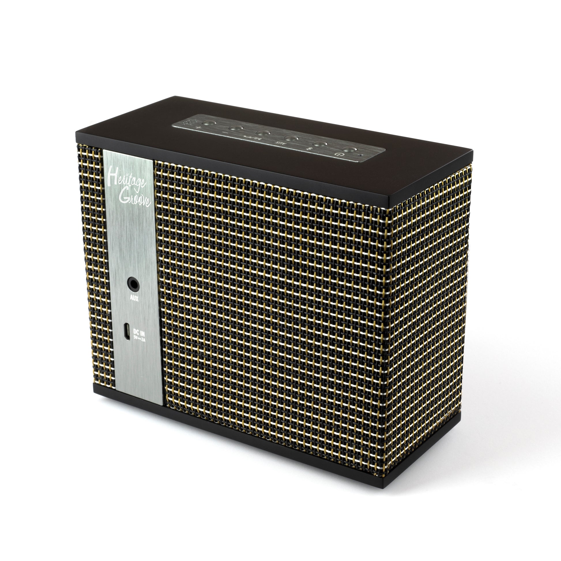 Klipsch Heritage Groove portable speaker in matte black, rear view