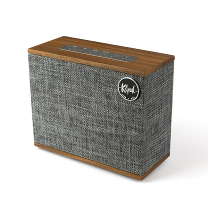 Klipsch Heritage Groove portable speaker in walnut, angled view