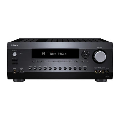 Integra DRX-3.4 AV receiver in black, straight-on front panel
