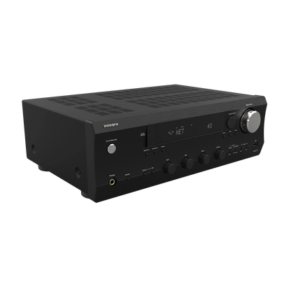 Integra DTM-7.4 network stereo receiver in black, front hero view