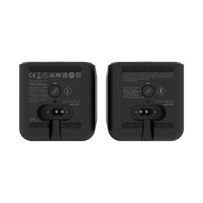 Klipsch Flexus Surr 100 wireless surround speaker in Black, bottom view