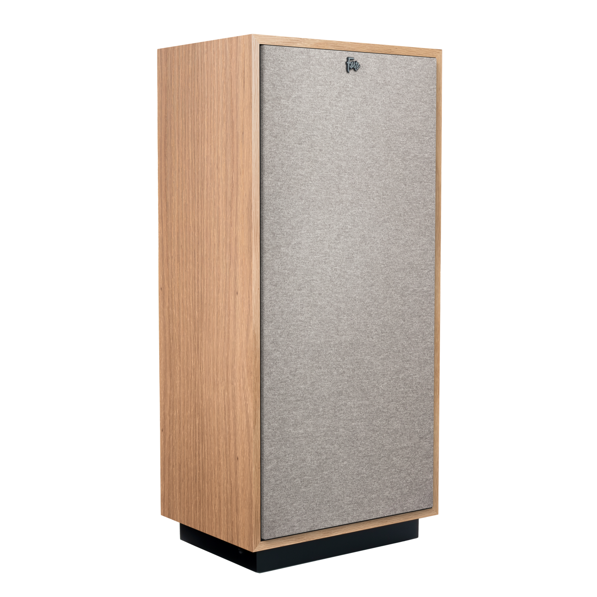 Klipsch Forte IV in Red Oak, angled view with grille