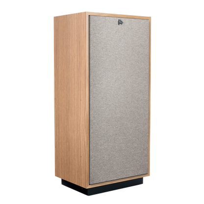 Klipsch Forte IV in Red Oak, angled view with grille