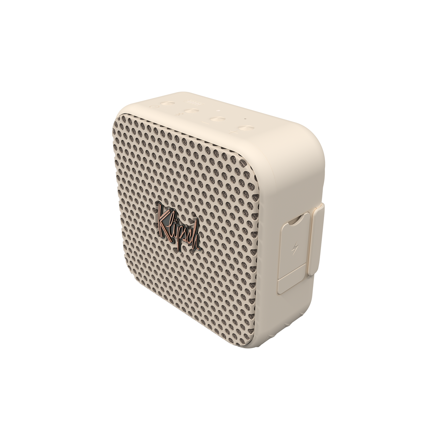 Klipsch Austin portable speaker in cream, front hero angle