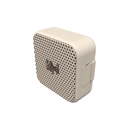 Klipsch Austin portable speaker in cream, front hero angle