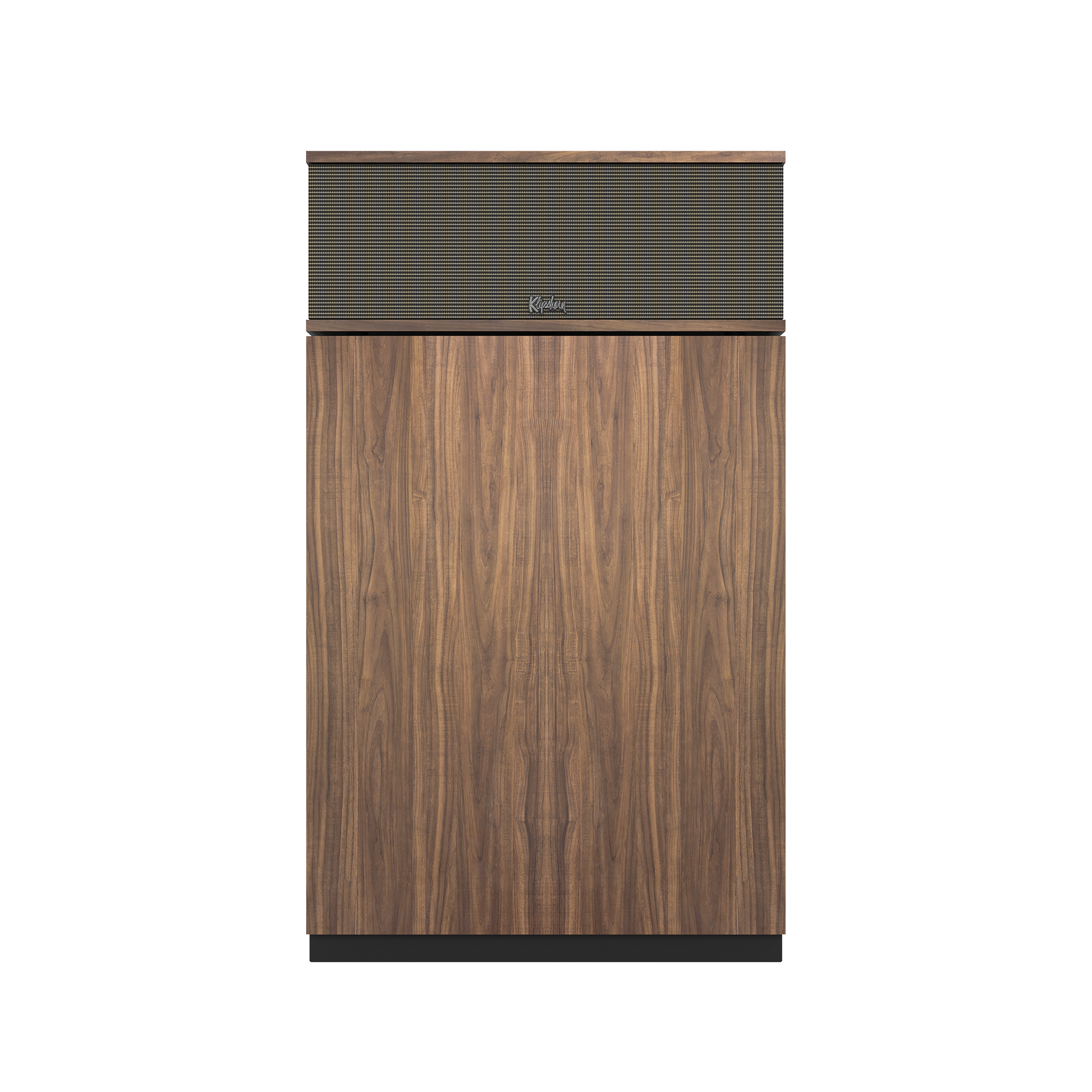 Klipsch Klipschorn AK7 in American Walnut, front view with grille