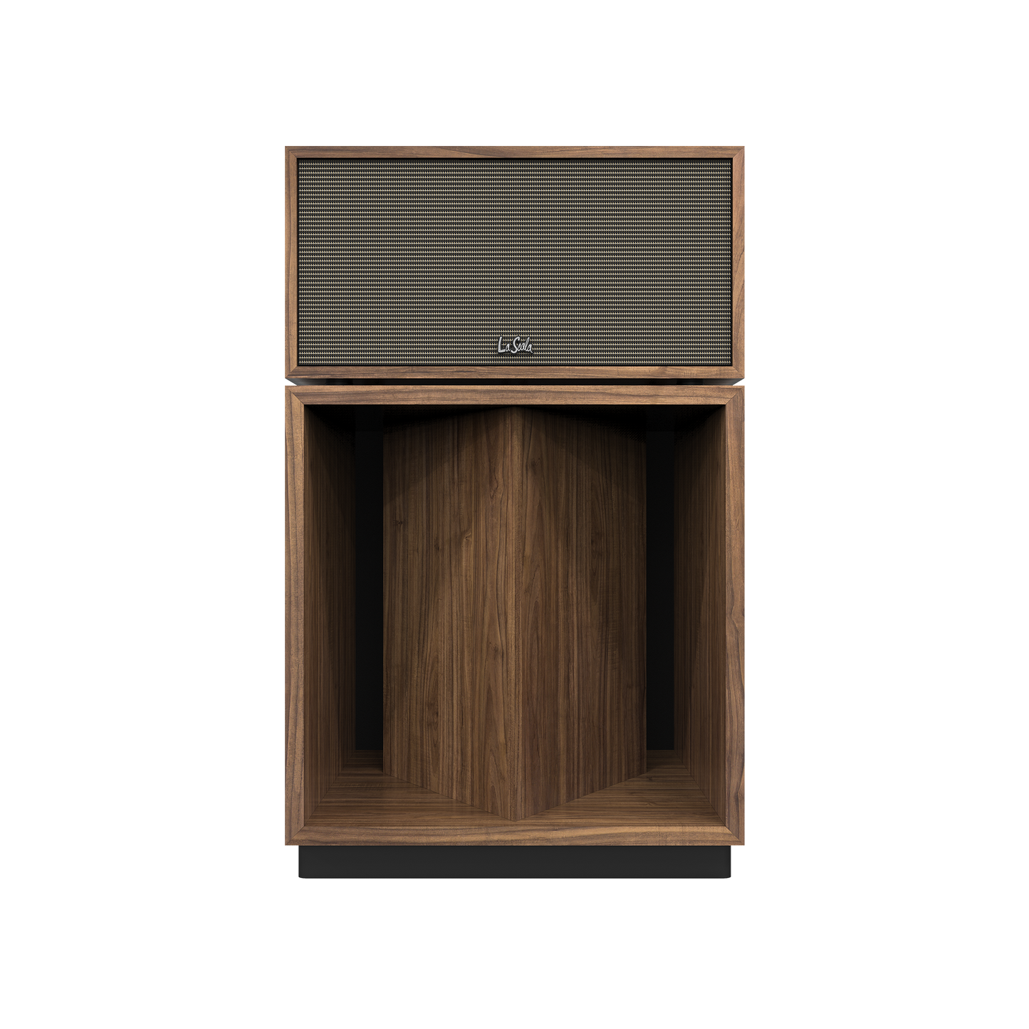 Klipsch La Scala AL6 in American Walnut, front view with grille