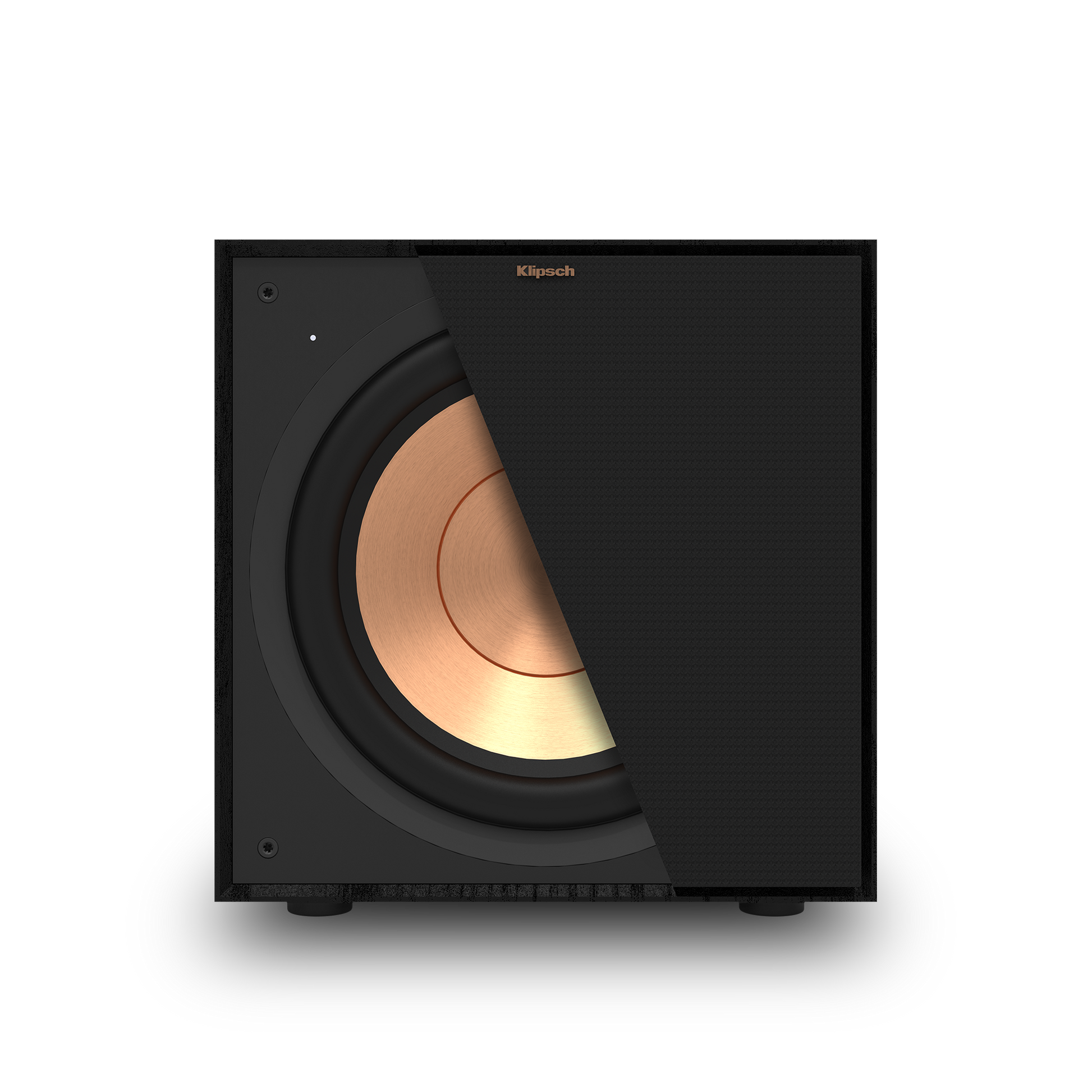 Klipsch R-101SW subwoofer front view showing 10-inch woofer