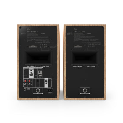 Klipsch The Fives II in Red Oak, rear panel with HDMI 2.1 eARC and inputs