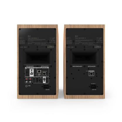 Klipsch The Sevens II in Red Oak, rear panel with HDMI 2.1 eARC and inputs