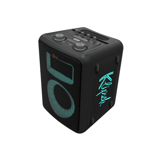 Klipsch Vegas portable speaker in Black, front hero angle