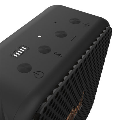 Klipsch Austin portable speaker in Black, control panel detail