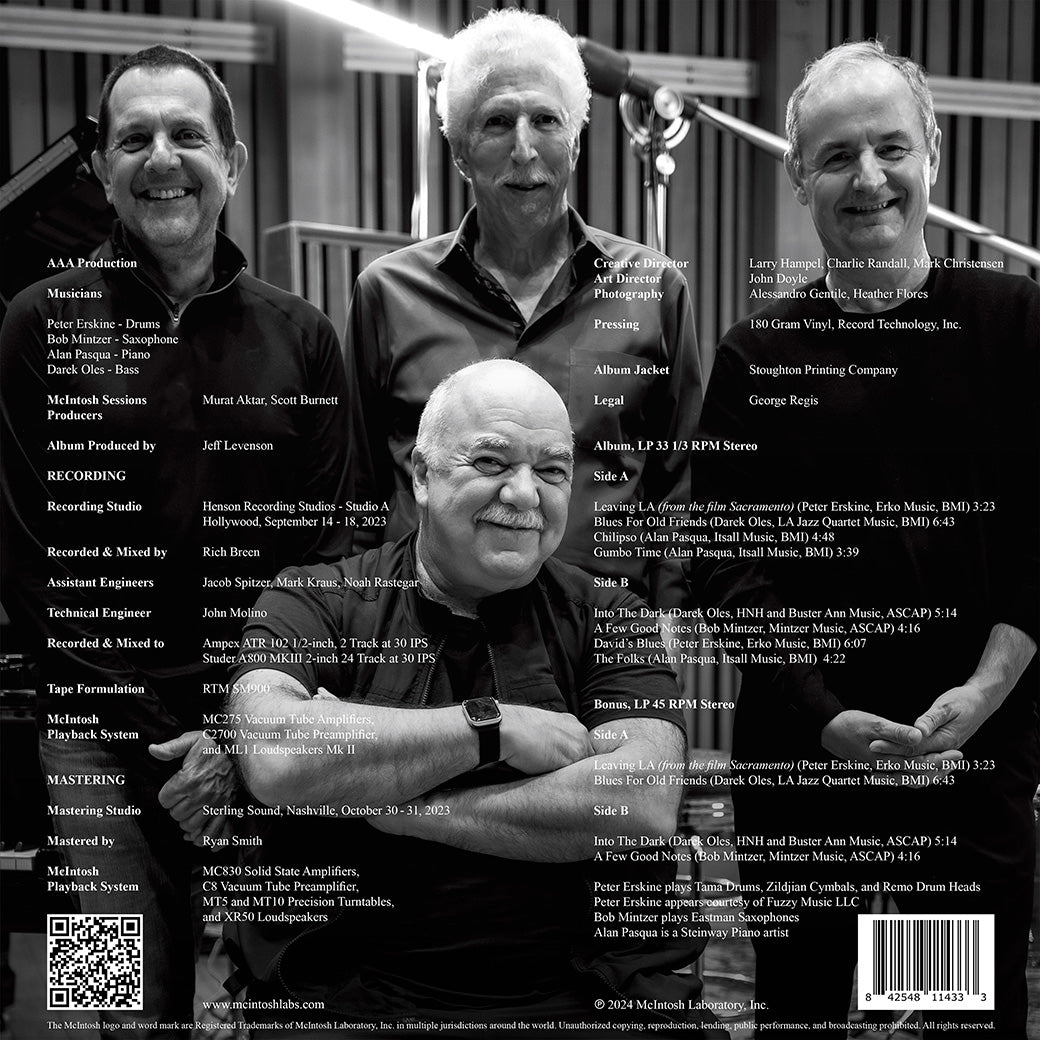 McIntosh SESSIONS Volume 1: The Peter Erskine Quartet Vinyl Album, rear view