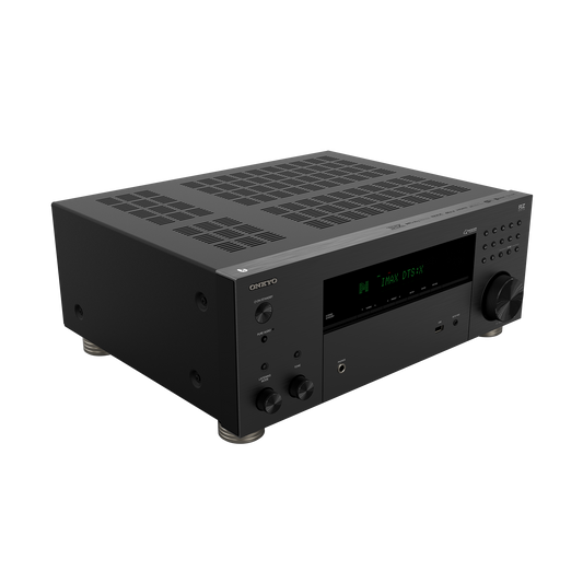 Onkyo TX-RZ30 AV receiver in black, front hero view