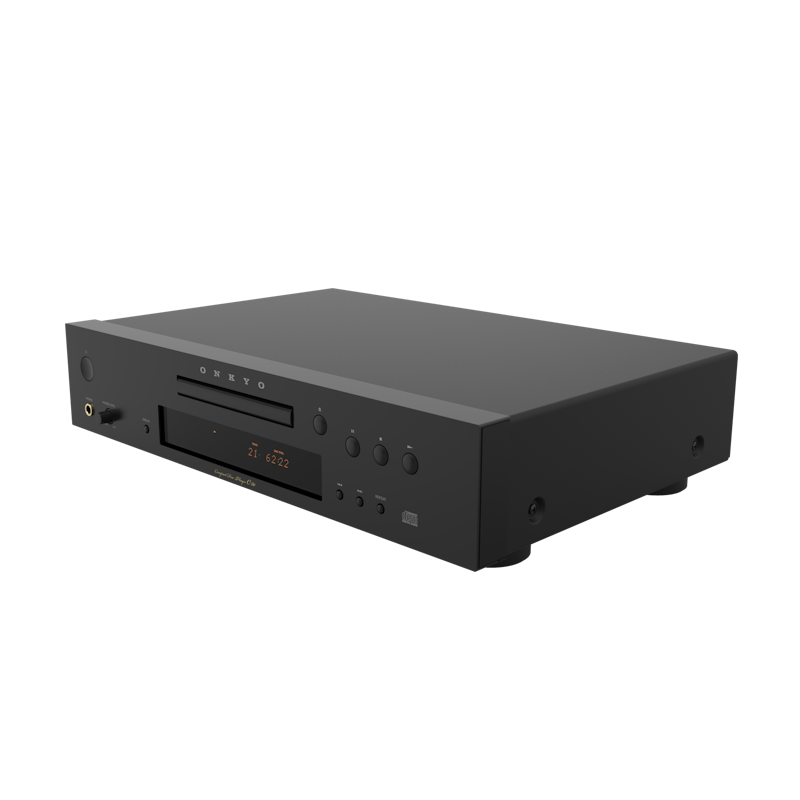 Onkyo Icon C-30 CD player in black, front angled right view