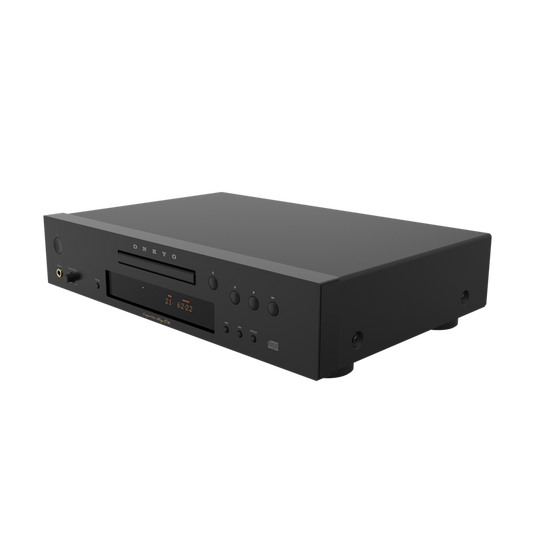 Onkyo Icon C-30 CD player in black, front angled right view